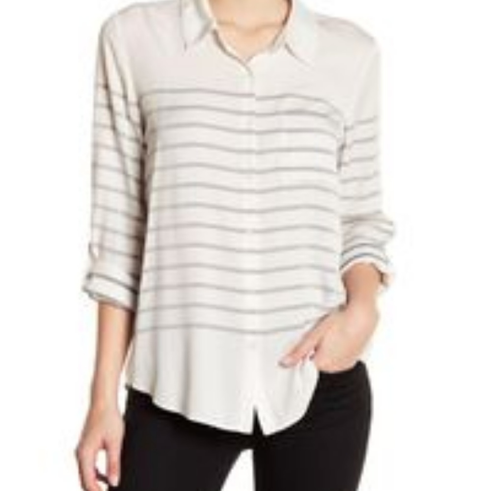 joie soft joie anabella stripe pocket blouse xxs